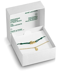 Lacoste Crocodile Gold-Plated Stainless Steel and Green Nylon Cord Bracelets Gift Set