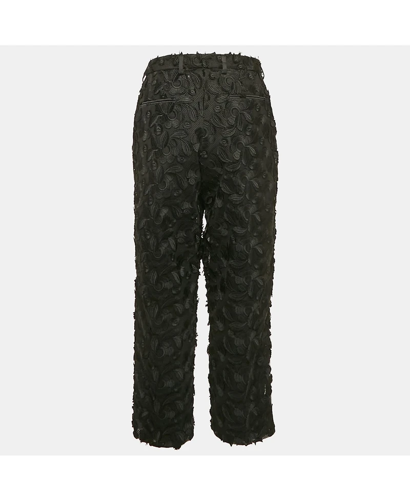 Pre-Owned Dolce & Gabbana Women's Applique Detail Mesh And Tulle Trousers