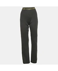 Pre-Owned Roberto Cavalli Women's Black Jersey Contrast Trimmed Pants