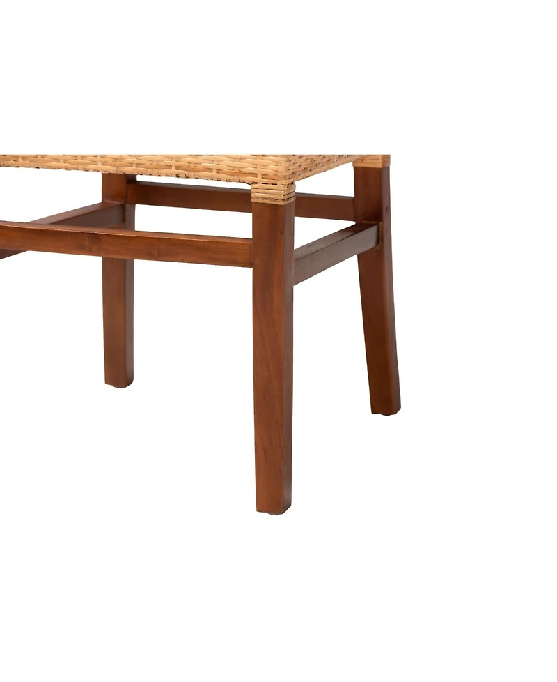 Furniture Caspia 2-Pc. Rattan Mid-Century Dining Chair Set