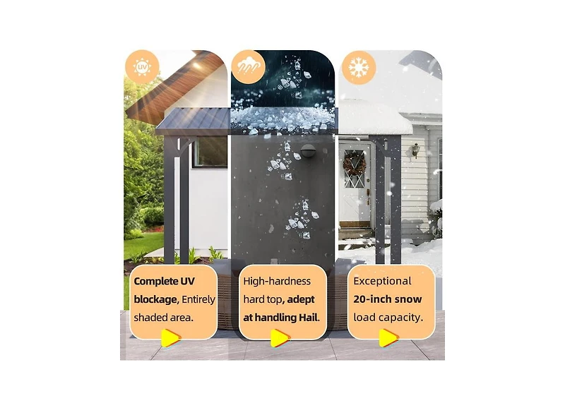 Aecojoy 10'X10' Hardtop Gazebo Outdoor Pergola Lean to Metal Pergolas