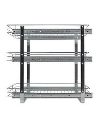 Household Essentials Glidez Multipurpose Pull-Out Storage Organizer, 3-Tier Design, Chrome