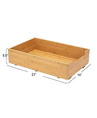 Household Essentials Glidez Bamboo Pull-Out Storage Organizer, 1-Tier Design, Natural