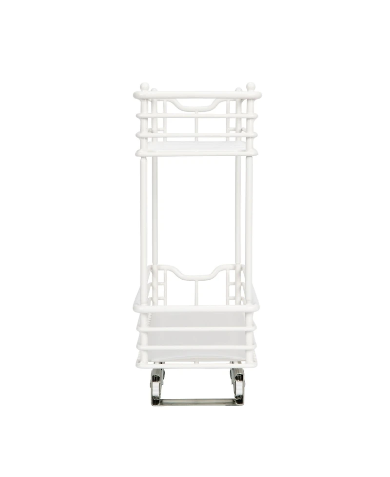 Household Essentials Glidez Multipurpose Paint-Finished Steel Pull-Out Storage Organizer, 2-Tier Design, White