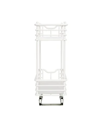 Household Essentials Glidez Multipurpose Paint-Finished Steel Pull-Out Storage Organizer, 2-Tier Design, White