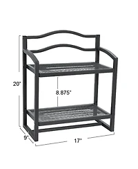 Household Essentials 2-Tier Metal Wall Mount Bathroom Storage Rack, Grey
