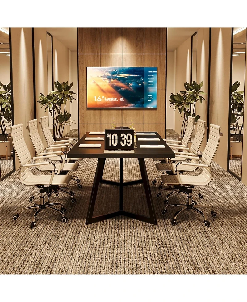 Tribesigns 70.87" Conference Table, Rectangular Seminar Table Boardroom Desk for Office Meeting Conference Room