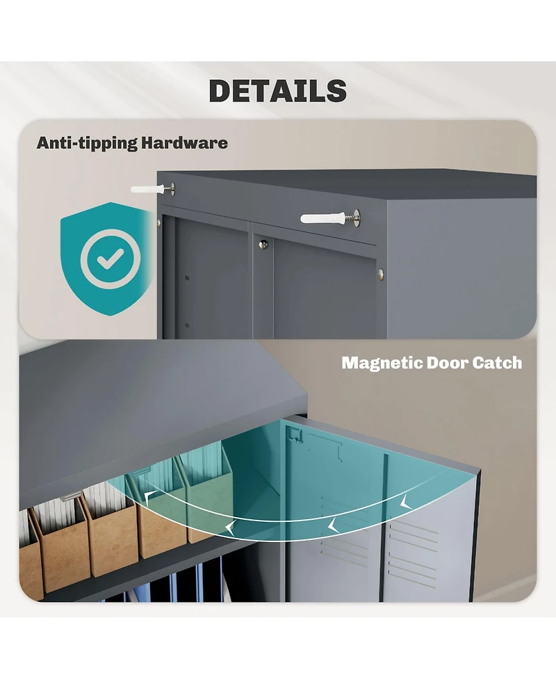 Homcom Industrial Steel Storage Cabinet Storage Organizer