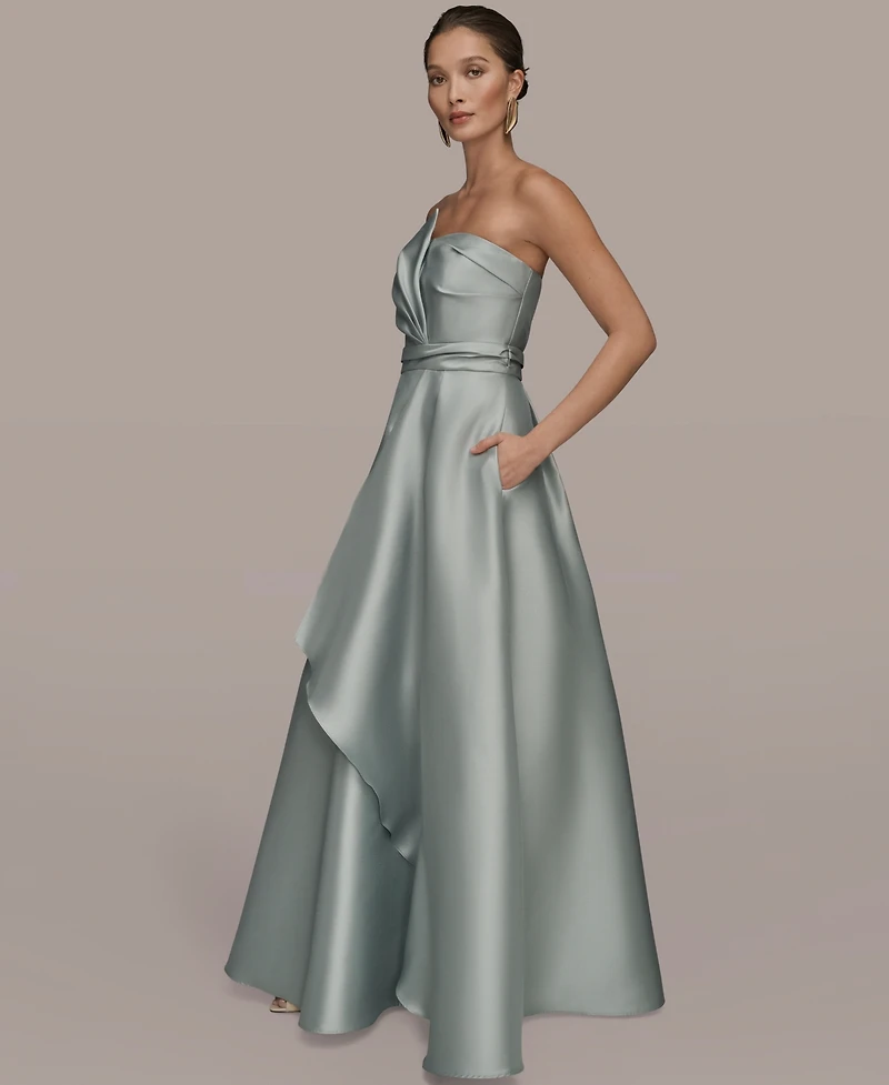 Donna Karan New York Women's Strapless Asymmetrical Ball Gown