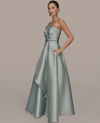 Donna Karan New York Women's Strapless Asymmetrical Ball Gown