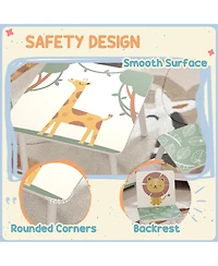 Qaba 3-Piece Toddler Table and Chair Set for Boys Girls Aged 3-8,