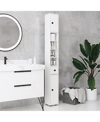 Kleankin Bathroom Storage Cabinet w/ Shelves, Toilet Paper Cabinet, White
