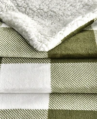 Linery & Co. Velvet Plush Reversible Sherpa Throw Blanket