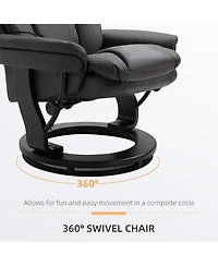 Homcom Massage Sofa Recliner Chair w/ Footrest 10 Vibration Points Faux Leather, Black