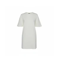 Pre-Owned Balenciaga Off White Cotton Knit Oversized T-Shirt Dress