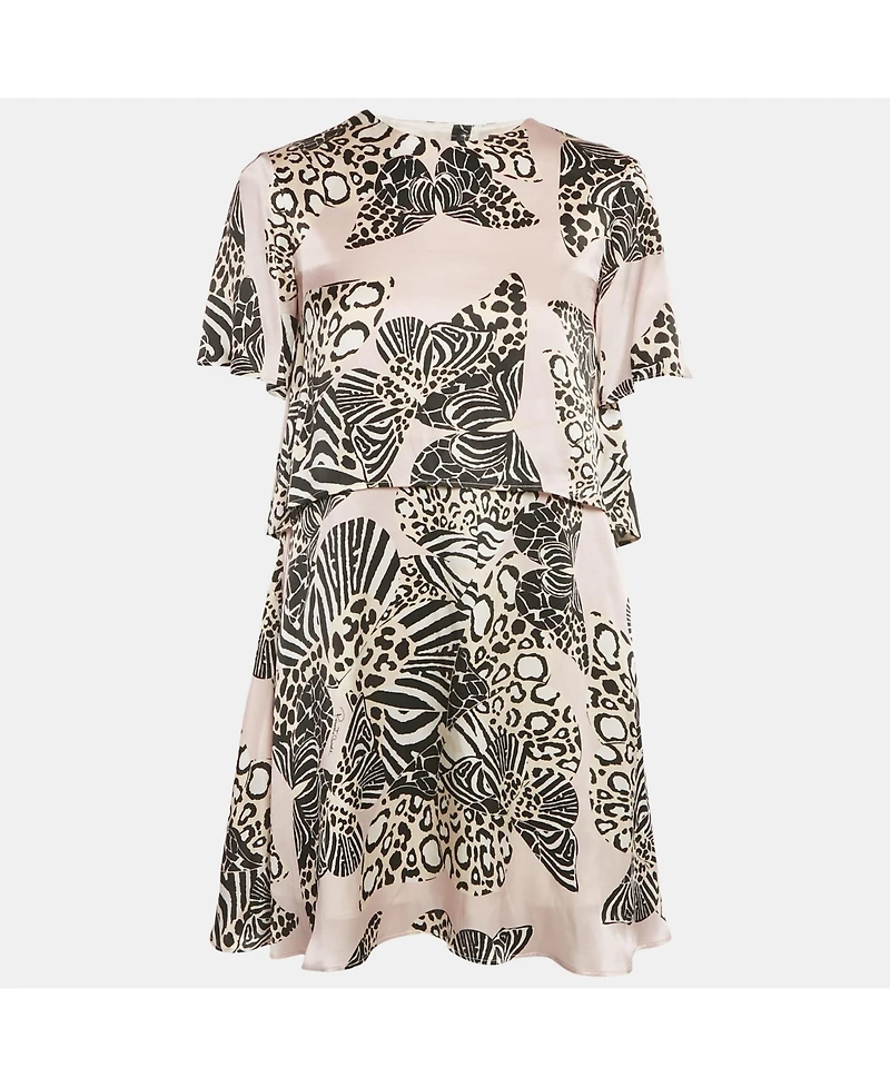 Pre-Owned Roberto Cavalli Women's Printed Silk Mini Dress