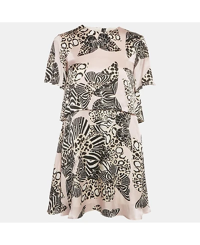 Pre-Owned Roberto Cavalli Women's Printed Silk Mini Dress