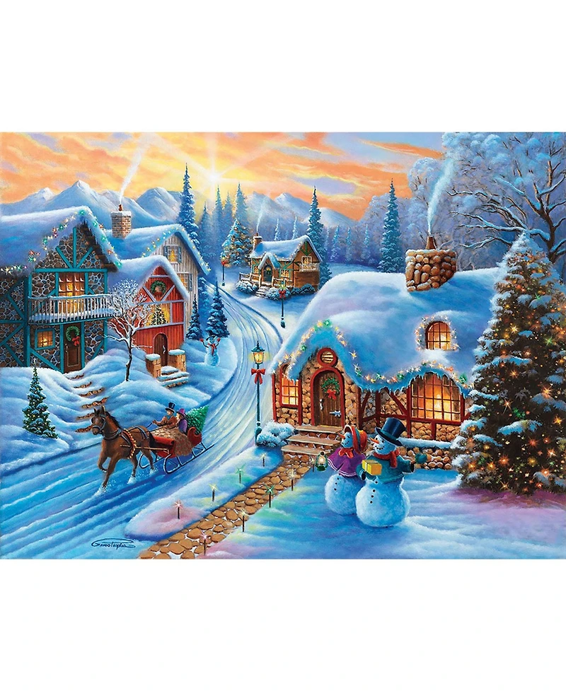 SunsOut Sunset Christmas Village 500 piece Jigsaw Puzzle for Adults