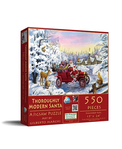 Thoroughly Modern Santa 550 piece Jigsaw Puzzle for Adults Christmas