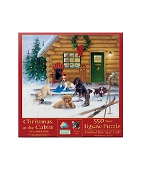 SunsOut Christmas at The Cabin 550 piece Jigsaw Puzzle for Adults Christmas
