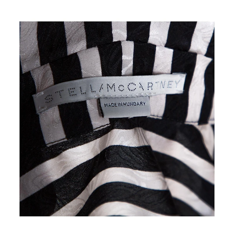 Pre-Owned Stella Mccartney Women's Monochrome Silk Multiprint Long Sleeve Shirt