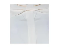 Pre-Owned Moschino Women's Cream Silk Crepe De Chine Bow Detail Short Sleeve Blouse