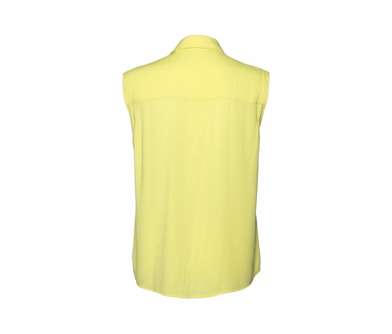 Pre-Owned Love Moschino Women's Yellow Printed Sleeveless Shirt