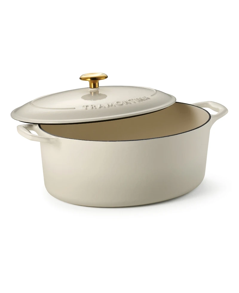 Tramontina Cast Iron 7-Quart Oval Dutch Oven Pot with Lid