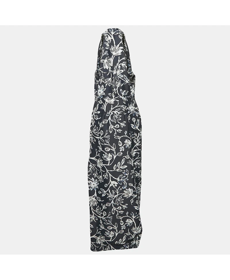 Pre-Owned Balenciaga Women's Floral Print Crepe Silk Sleeveless Gown