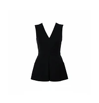 Pre-Owned Alexander Mcqueen Women's Black V Neck Sleeveless Peplum Top