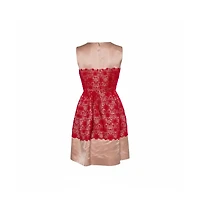 Pre-Owned Dolce & Gabbana Women's Beige Satin Lace Trim Detail Sleeveless Mini Dress