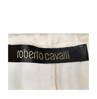 Pre-Owned Roberto Cavalli Women's Cream Floral Print Silk Sheer Kaftan Top