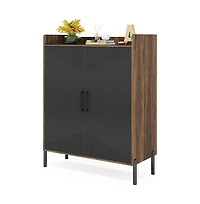 Slickblue Narrow Shoe Cabinet with Doors for Compact Hallway Spaces