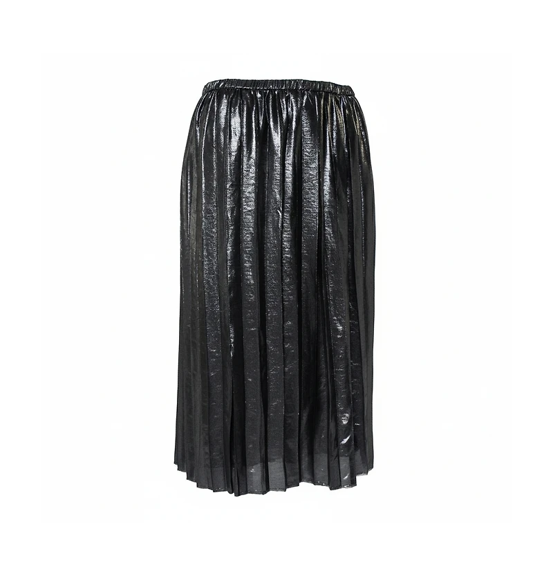 Pre-Owned Isabel Marant Women's Metallic Grey Lame' Pleated Knee Length Skirt