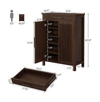 Slickblue Shoe Storage Cabinet with Doors and Top Drawer