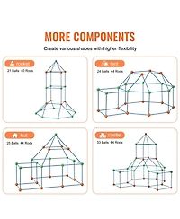 Hongge Fort Building Kit 120 Pcs Stem Construction Toy for Kids