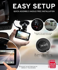 4K Dual Dashcam System with Front & Rear Cameras