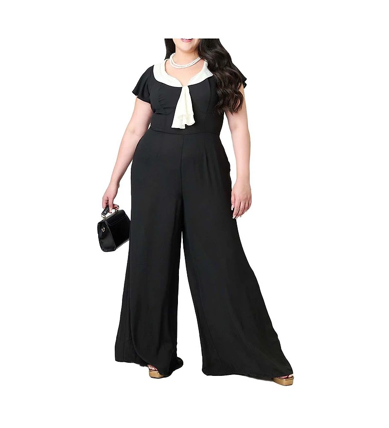 Unique Vintage Plus Wide Leg Jumpsuit