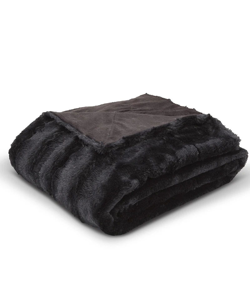 Cheer Collection Ultra Soft Faux Fur to Microplush Reversible Cozy Warm Throw, 50" x 60"