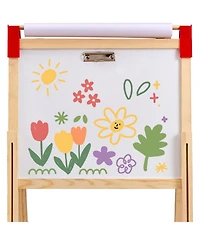Sugfit 3-in-1 Wooden Art Easel with Storage Compartment & Adjustable Height