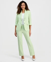 Kasper Women's Stretch Crepe Two-Button Notch-Collar Jacket With Cuffed Sleeves