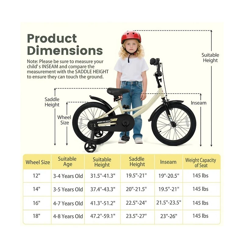 Hongge Inch Kids Sport Bike with Training Wheels