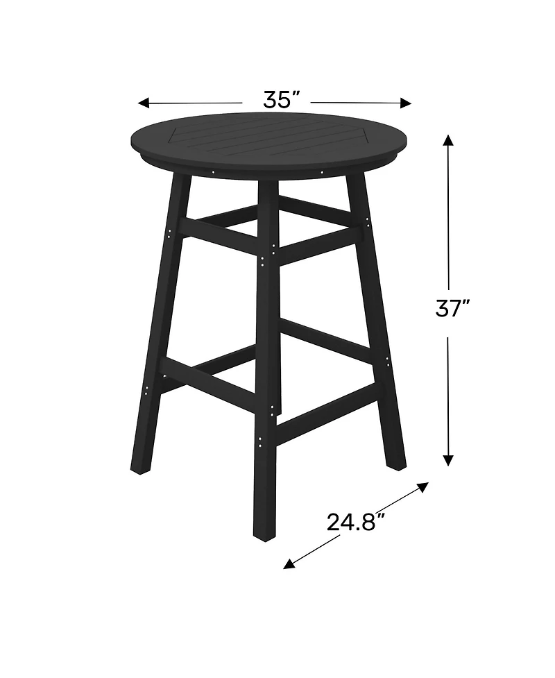 WestinTrends Outdoor 35" Hdpe Round Patio Bar Height Table