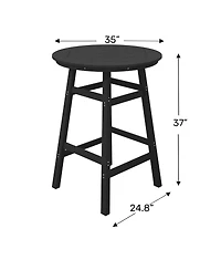 WestinTrends Outdoor 35" Hdpe Round Patio Bar Height Table