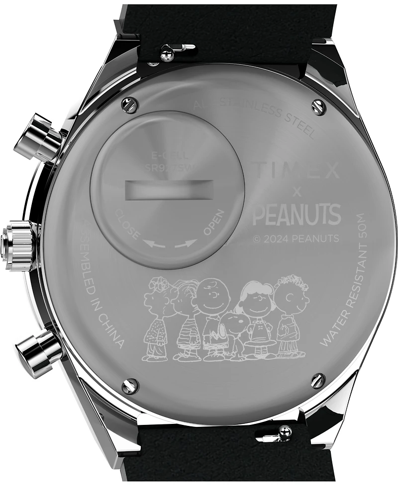 Timex Men's Chronograph Black Leather Watch, 40mm