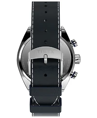 Timex Men's Quartz Analog Blue Leather Watch, 42mm