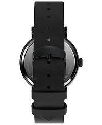 Timex Men's Quartz Analog Black Leather Watch, 40mm