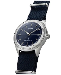 Timex Men's Mechanical Automatic Blue Fabric Watch, 38mm