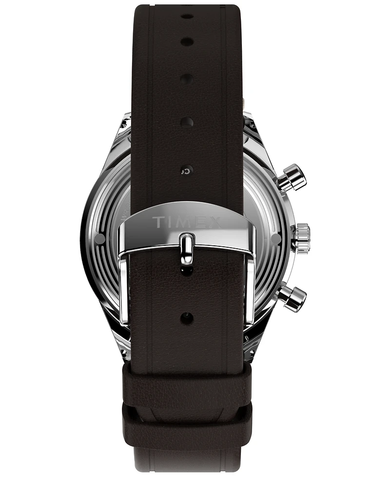 Timex Men's Chronograph Brown Leather Watch, 40mm