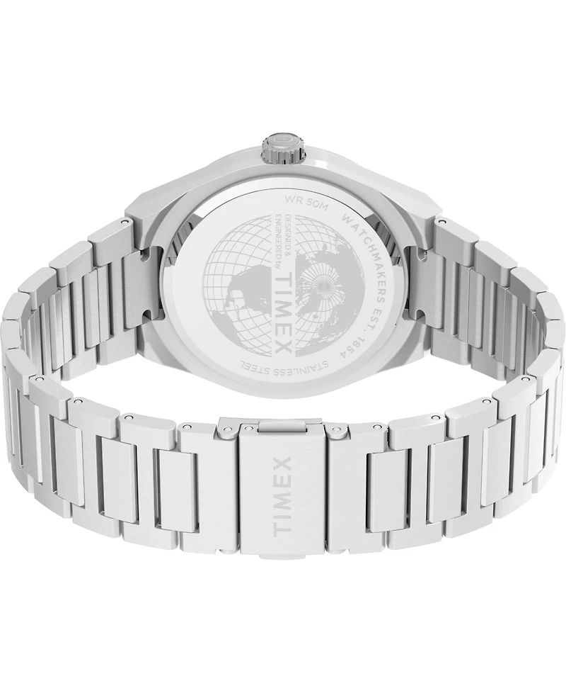 Timex Men's Quartz Analog Silver-Tone Stainless Steel Watch